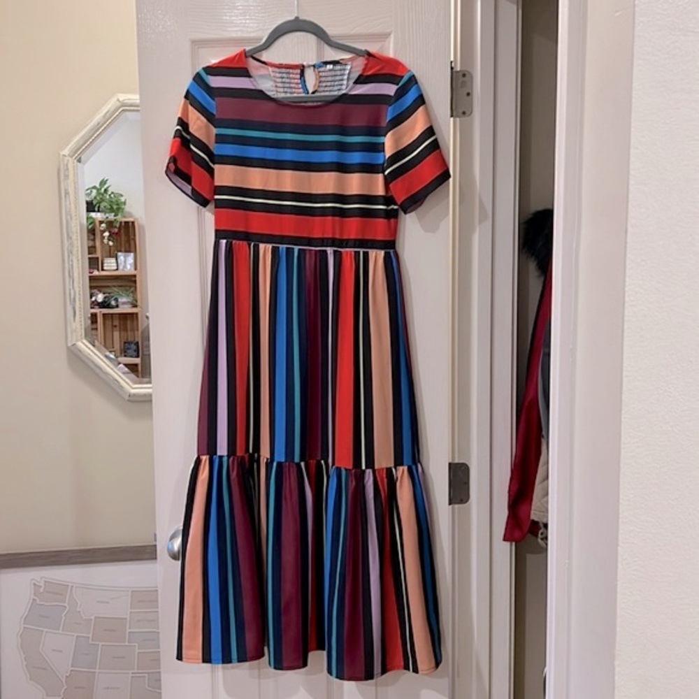 Colorful striped dress